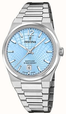 Festina Swiss Made Rivé Quartz (35mm) Light Blue Dial / Stainless Steel Bracelet F20052/5