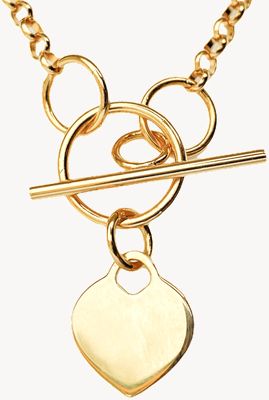 Burren Jewellery T Bar And Heart Jump Throught Hoops For You Necklace N0729