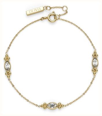 Olivia Burton Classic Dainty Gold-Plated Crystal-Set Bracelet 24100280