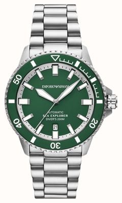 Emporio Armani Sea Explorer 200m Automatic (42mm) Green Dial / Stainless Steel Bracelet AR60088