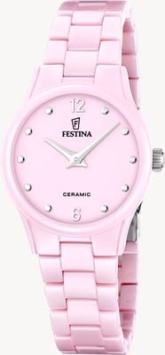 Festina Ceramic Quartz (30.5mm) Pink Dial / Pink Ceramic Bracelet F20751/2