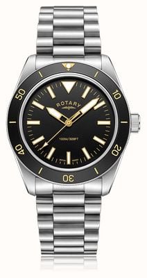 Rotary Men's Sport Diver (40mm) Black Dial / Stainless Steel Bracelet GB05660/04