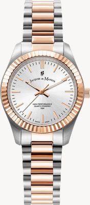 Jacques Du Manoir Inspiration Prime Quartz (31mm) Silver Sunray Dial / Two-Tone Stainless Steel Bracelet JWL03904