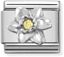 Nomination Composable CL Symbols Stainless Steel Silver 925 And Cubic Zirconia Daffodil 330311/14