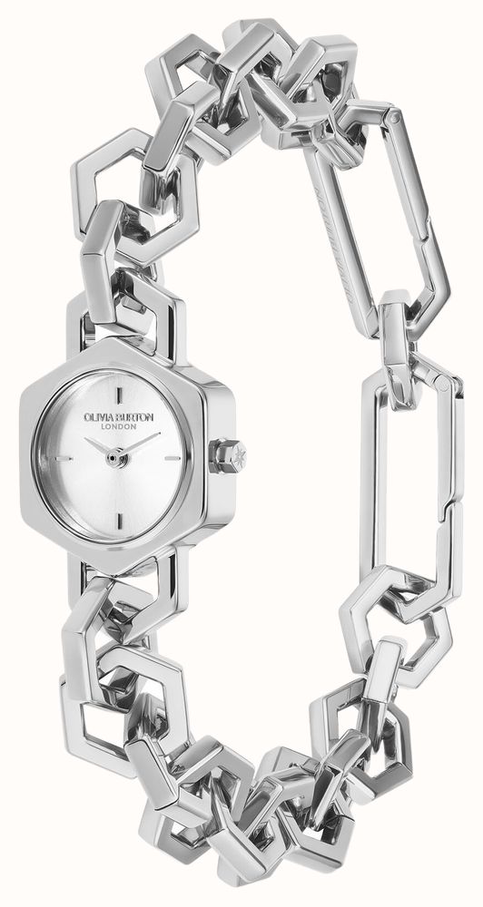 Olivia Burton 20mm Hex Link Mini Silver Bracelet 24000393 - alternate view 2