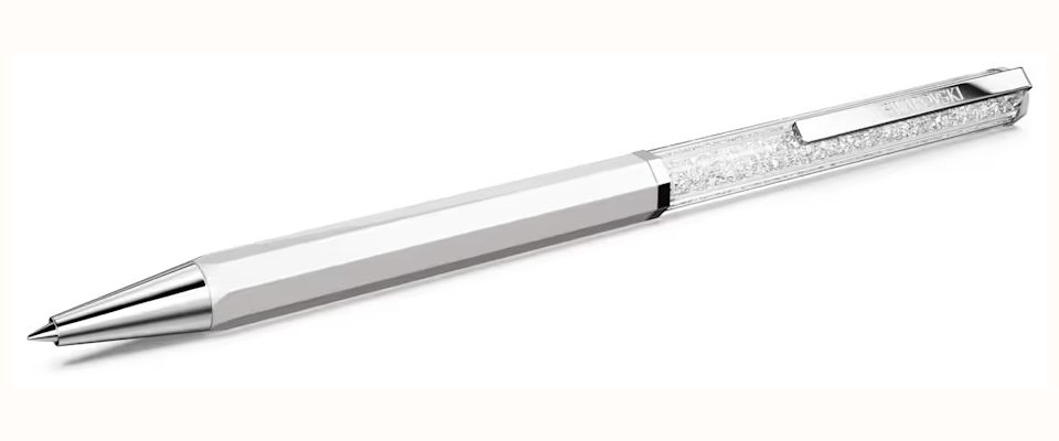 Swarovski Crystalline ballpoint pen, White lacquered, Chrome plated 5760217