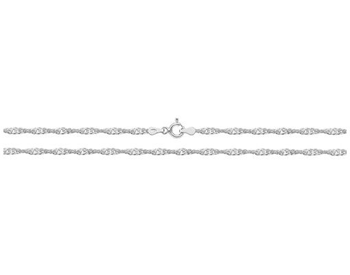 James Moore TH G1104/16 Silver Singapore Chain 16 Jewellery