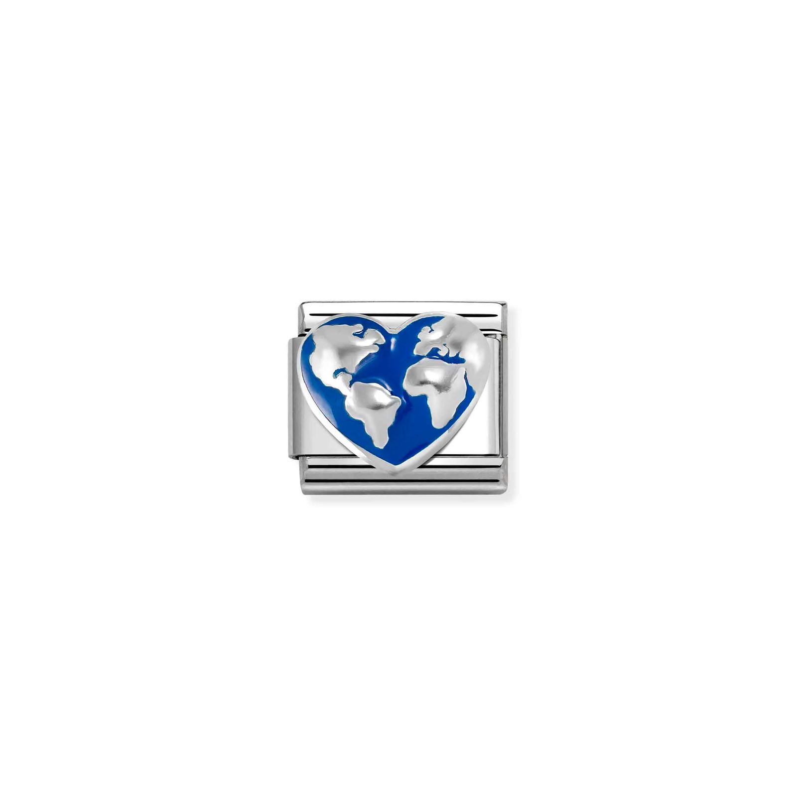 Nomination 330204/45 Classic World Map Heart Blue Enamel Jewellery
