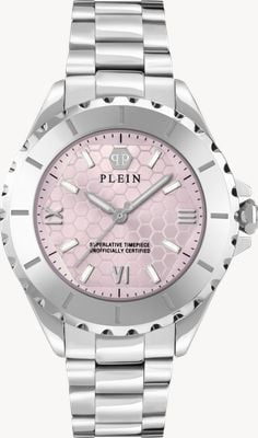 Philipp Plein PLEIN HEAVEN (38mm) Pink Logo Dial / Stainless Steel Bracelet PWPOA0324