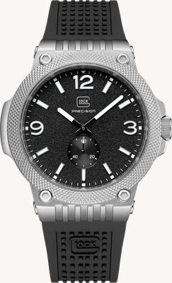 GLOCK Precision Small-Seconds Quartz (43mm) Black Textured Dial / Black Silicone RTF Strap GW-43-1-24