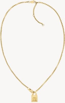 Tommy Hilfiger Ladies Gold-Tone Stainless Steel Padlock Necklace 2780941