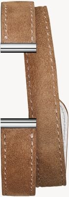 Herbelin Antarès Interchangeable Watch Strap - Double Wrap Brown Suede Leather / Stainless Steel - Strap Only BRAC17048A187