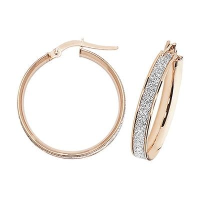 Treasure House ER1023R-25 9k Rose Gold Hoop Earrings 25 mm Jewellery