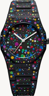 D1 Milano Polycarbon Dot 02 (37mm) Matte Black Dot Dial / Black Polycarbonate Dot Strap PCBU11