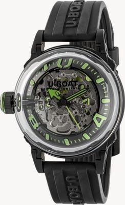 U-Boat U-65 Automatic PVD (44mm) Skeleton Dial / Black Rubber Strap 3347