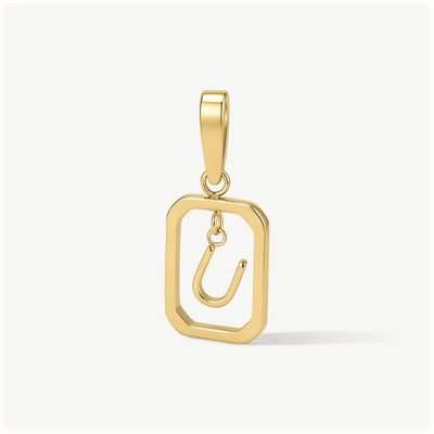 D.LOUISE Gold Tone Floating Initial Pendant - U CH-18-21