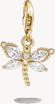 Thomas Sabo Gold-Tone Dragonfly Charm with white zirconia 1872-M01-14