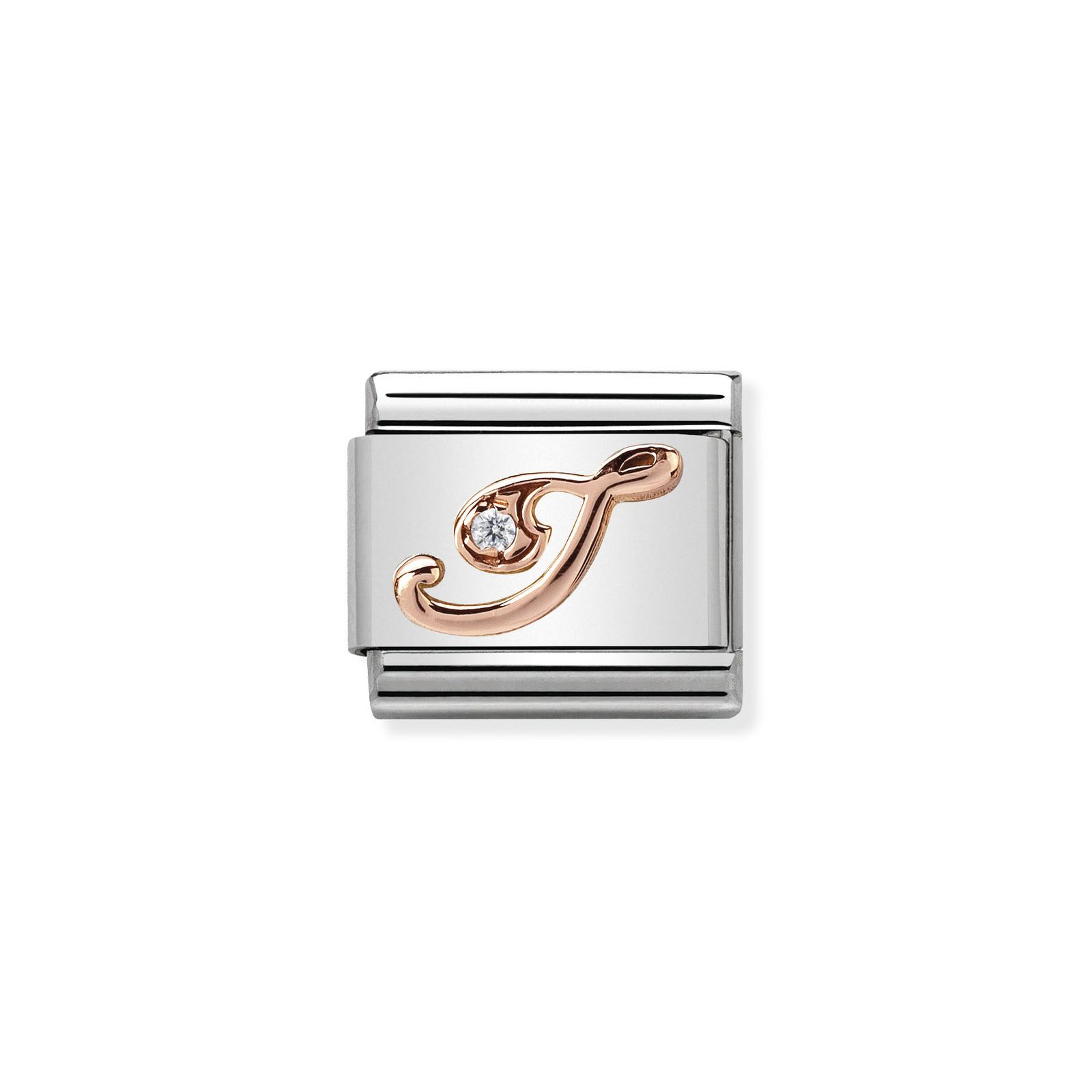 Nomination 430310/09 Classic Letter I 9ct Rose Gold & Steel Jewellery