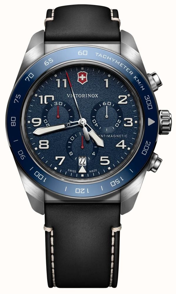 Victorinox Swiss Army Quartz Chronograph (42mm) Blue Dial Black