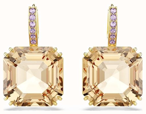 Swarovski Millenia Drop Earrings Mixed Cuts, Caramel, Gold-tone Plated 5725744