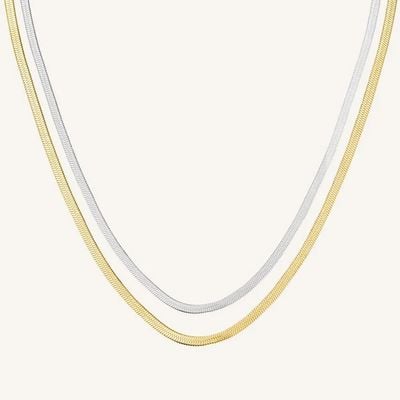 Rosefield Jewellery Ladies Snake Necklace Duo Two Tone JNSCD-J676