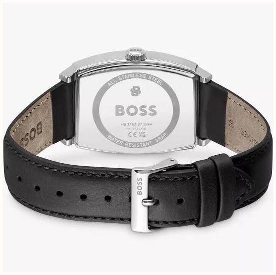 BOSS Men's 43mm Leather Strap White Dial Principle Ark 1514354 - alternate view 4