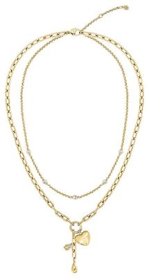 BOSS Jewellery Amara Gold Tone Ion Plated Stainless Steel Crystal Necklace 1580883