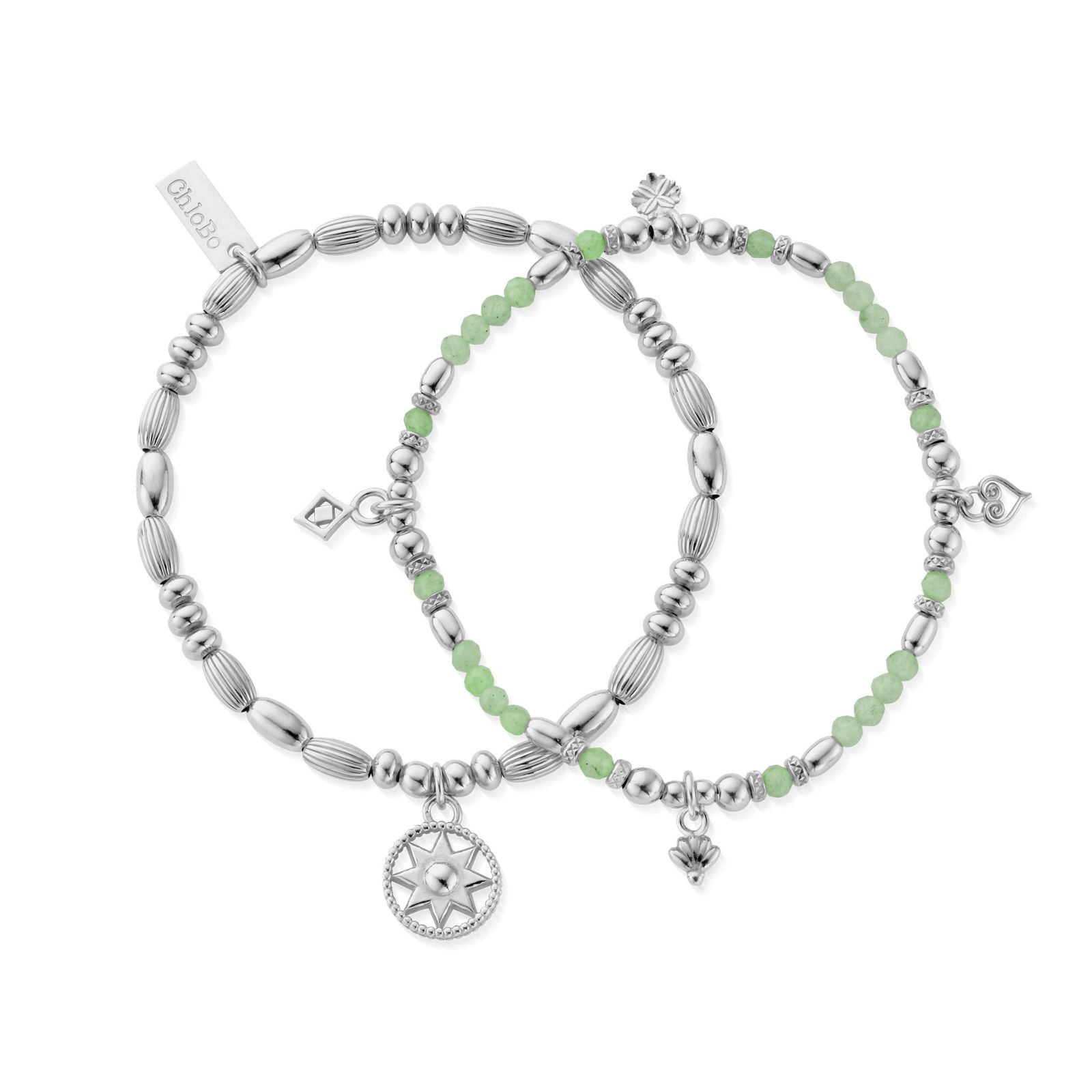 ChloBo SBSETAMUL In Bloom HARMONY Aventurine Set of 2 Jewellery
