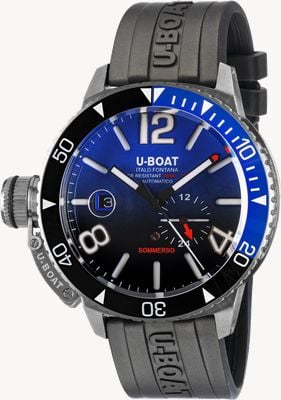 U-Boat Sommerso Ghiera Ceramica (46mm) Blue Gradient Dial / Black Vulcanised Rubber Strap 9519