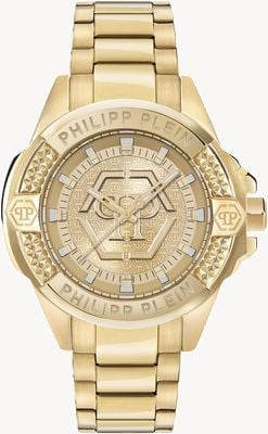 Philipp Plein PLEIN MAJESTY Quartz (44mm) Gold Sunray Dial / Gold PVD Stainless Steel Bracelet PWBHA0726