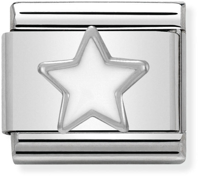 Nomination Classic White Star Sterling Silver & Steel Enamel Charm 330202/04