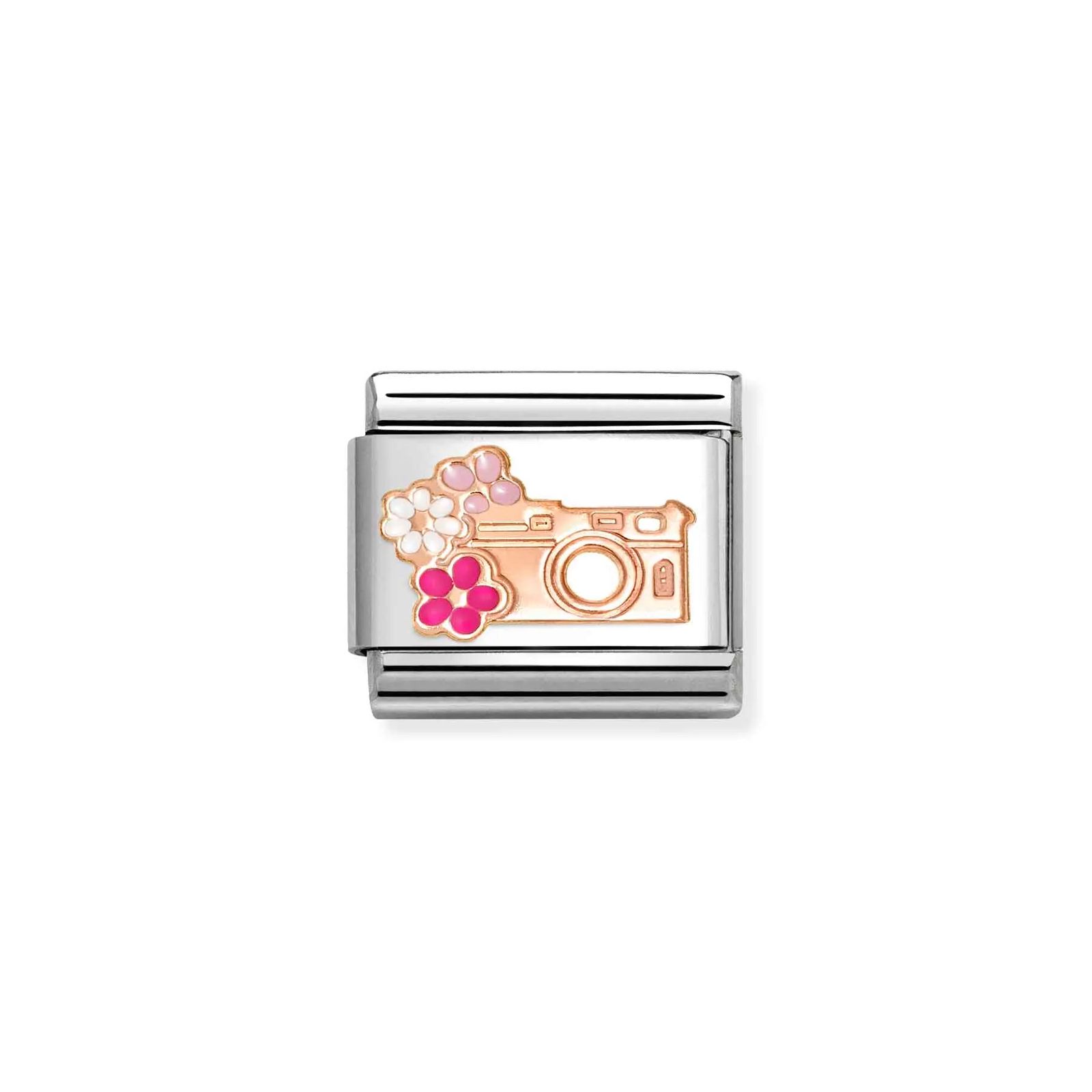 Nomination 430202/31 Composable Rose Gold Camera With Enamel Jewellery
