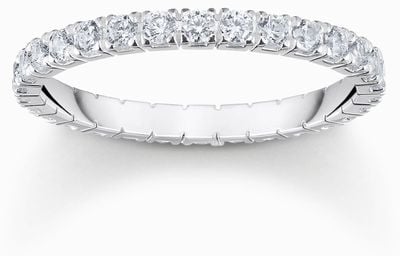 Thomas Sabo Round-Cut White Zirconia Sterling Silver Ring Size 54 TR2467-051-14-54