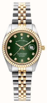 Jacques Du Manoir Women's Inspiration (31mm) Green Dial / Two-Tone Stainless Steel Bracelet JWL01206