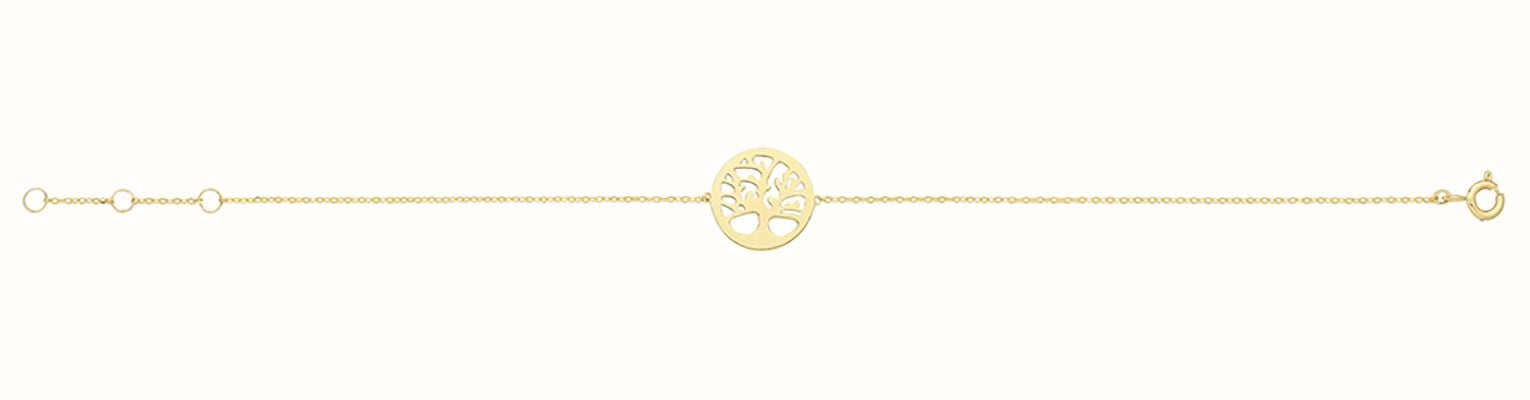 James Moore TH Ladies 9ct Yellow Gold Tree Of Life Chain Bracelet BR655