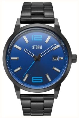 STORM Men's Koshi Slate Blue (45mm) Blue Dial / Black Ion-Plated Stainless Steel Bracelet 47548/SL/B