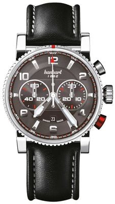 Hanhart PRIMUS Racer Automatic Chronograph (44mm) Anthracite Dial / Black Leather Strap - M 741.240-0020