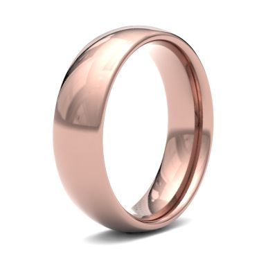 James Moore Wedding Rings | 9ct Rose Gold | 6mm | Medium | Traditional Court | AG_6LMC-9R
