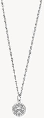 ChloBo MAN Curb Chain Compass Pendant Necklace - 925 Sterling Silver SNCC13236M