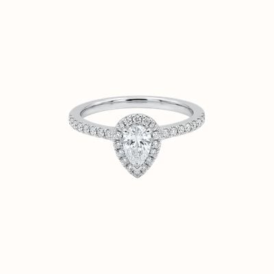 Gemex Plat 0.36ct E Vs1 Pear Halo J19302