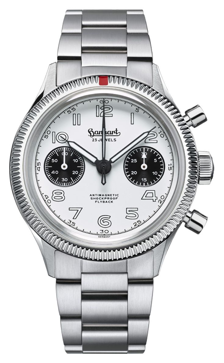 Hanhart H701.201-6428 417 ES 1954 Flyback Panda (39mm) White Watch
