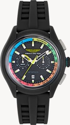 Aston Martin Aramco Formula One™ Team BLC Quartz Chronograph (44mm) Black Dial / Black Silicone Strap MTFB1F603