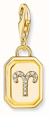 Thomas Sabo Gold-Plated Charm Pendant Zodiac Sign Aries With Zirconia 2159-414-39