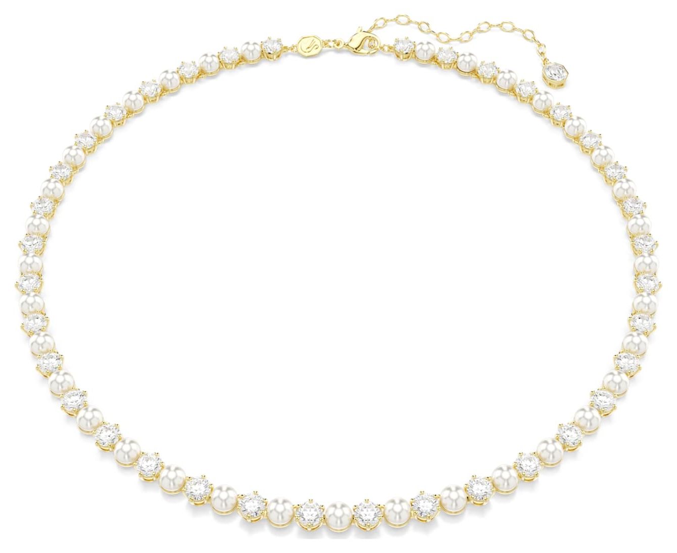 Swarovski 5742039 Matrix Tennis Necklace, Crystal Pearl, Jewellery