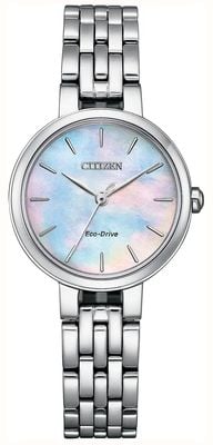 Citizen L Silhouette Eco-Drive (28mm) Mother of Pearl Dial / Stainless Steel Bracelet EM0990-81Y