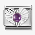 Nomination Classic Heart Amethyst Sterling Silver Charm 330508/35