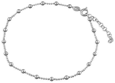25cm Sterling Silver Bead & Ball Anklet H2226/S