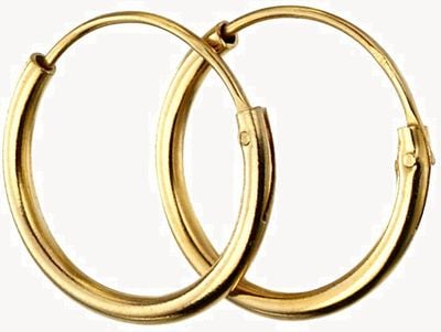 Elements Silver Silver Gold-Plated 10mm Sleeper Hoops H251