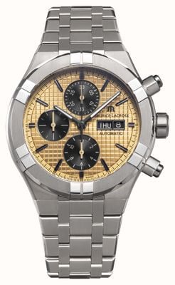 Maurice Lacroix Aikon Automatic Chronograph Titanium (44mm) Gold Lattice-Like Motif Dial / Titanium Bracelet AI6038-TT032-530-1