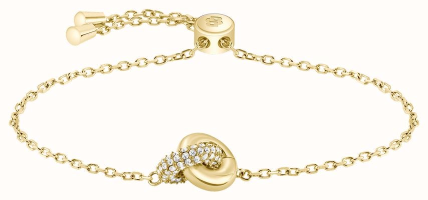 BOSS Jewellery Live Precious Interlinking Circle Pendant Gold PVD Stainless Steel Bracelet 1580757